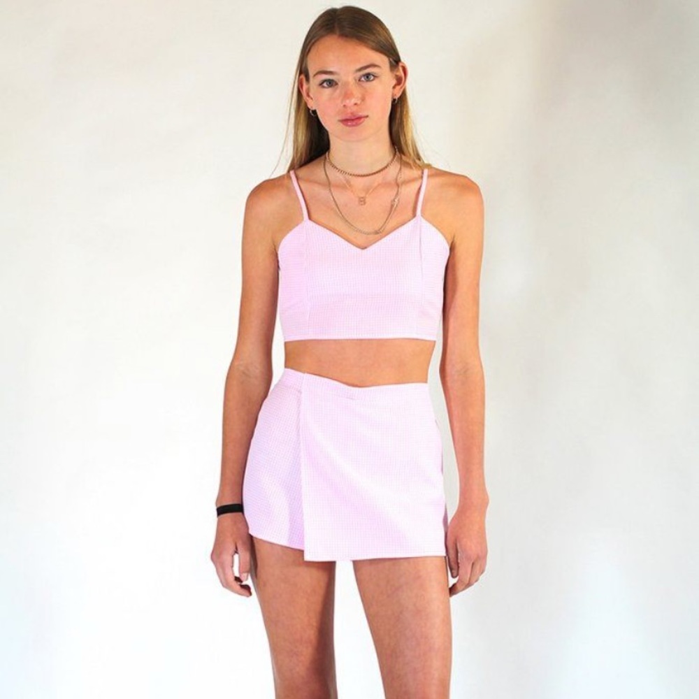 Adjustable matching top and skort